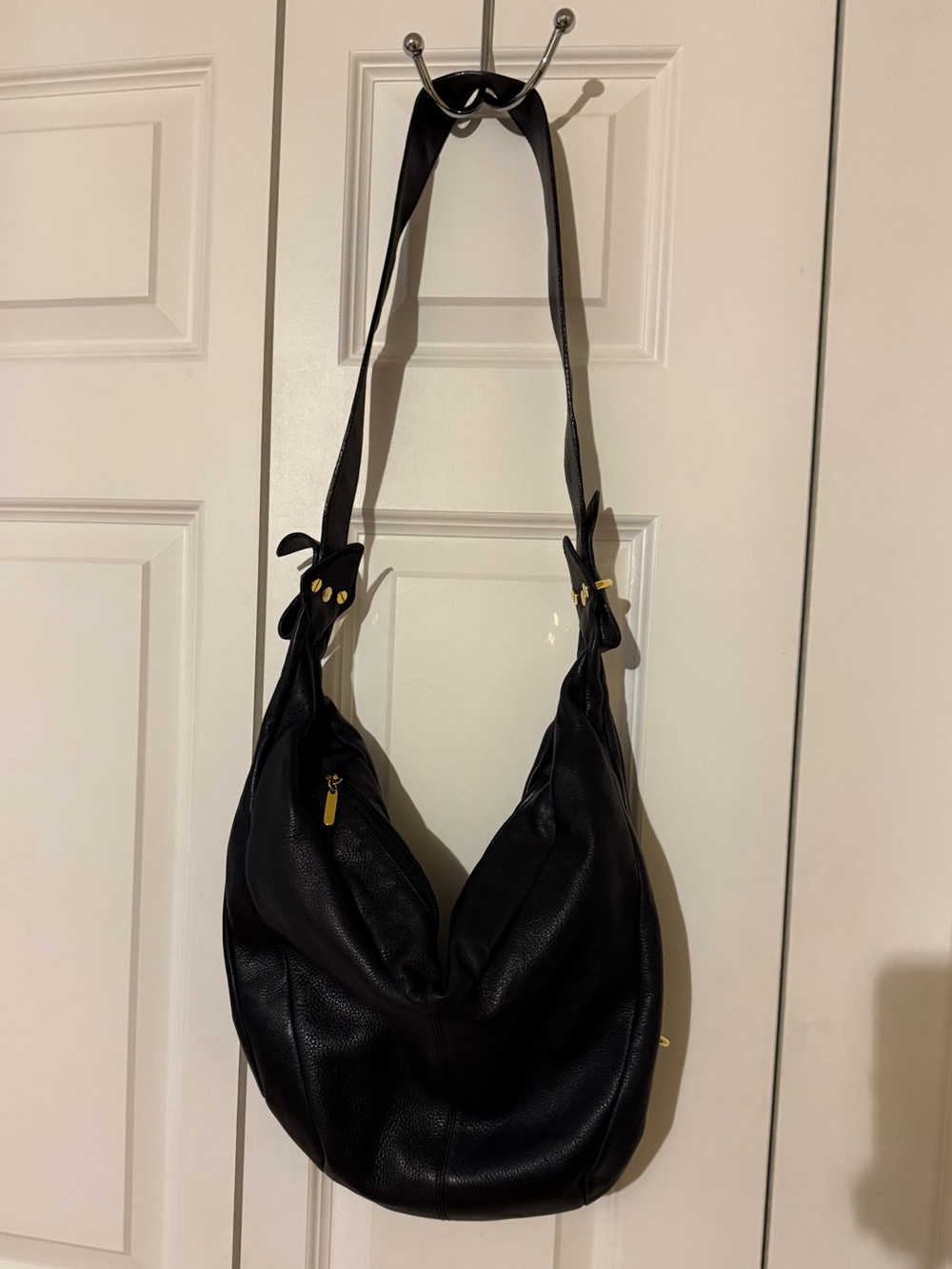 Walter Katten Vintage 1980s Navy Leather Crossbody Bag